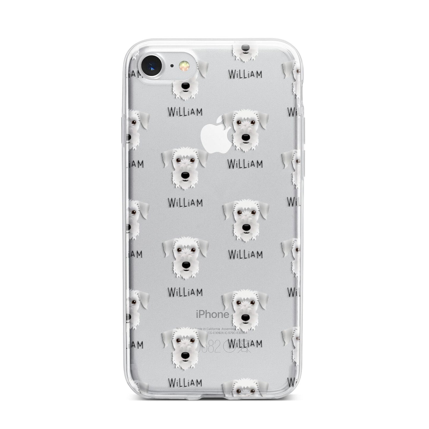 Cesky Terrier Icon with Name iPhone 7 Bumper Case on Silver iPhone