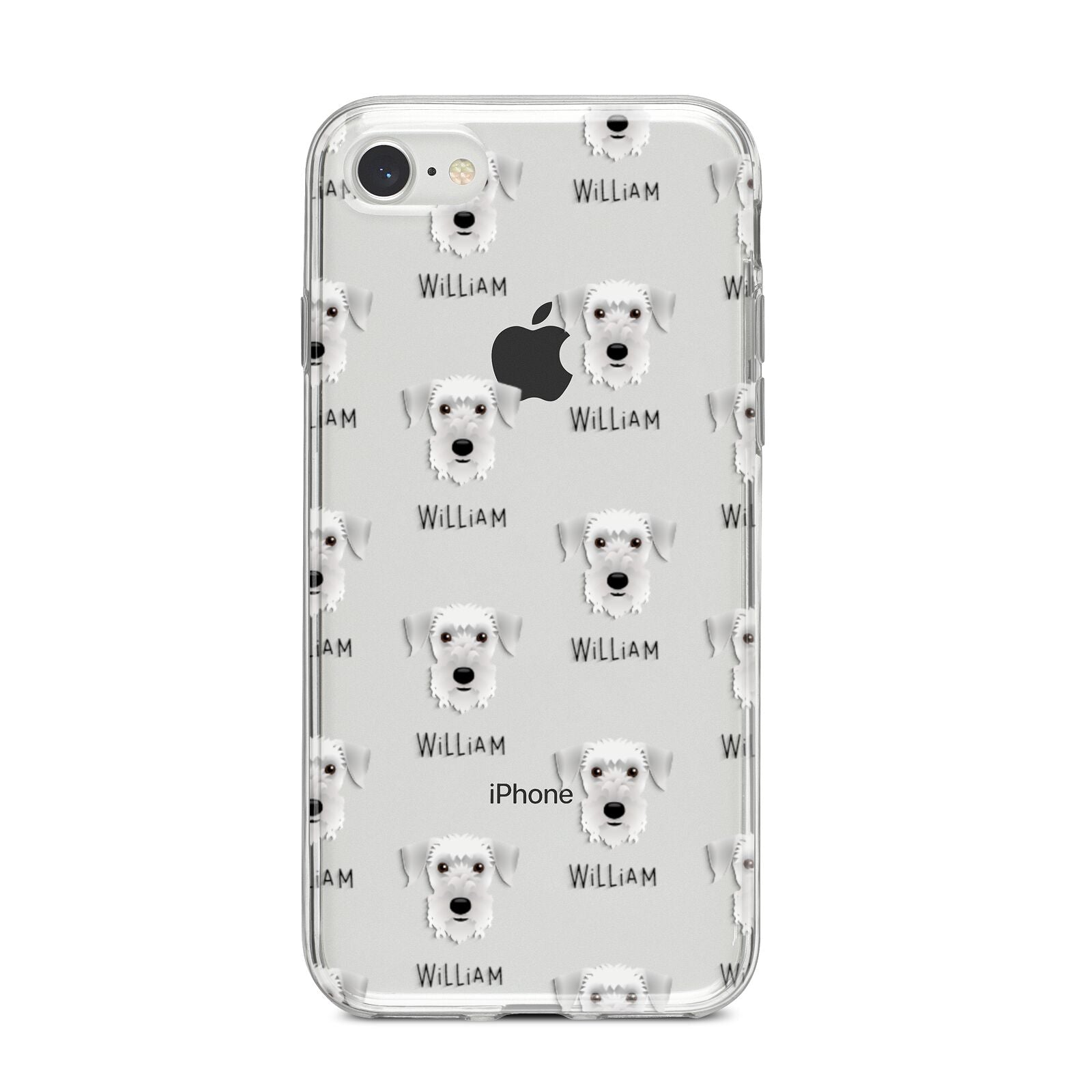 Cesky Terrier Icon with Name iPhone 8 Bumper Case on Silver iPhone