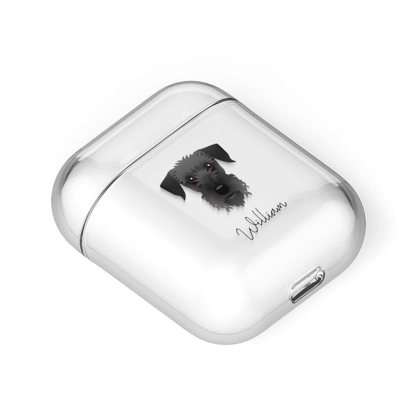 Cesky Terrier Personalised AirPods Case Laid Flat