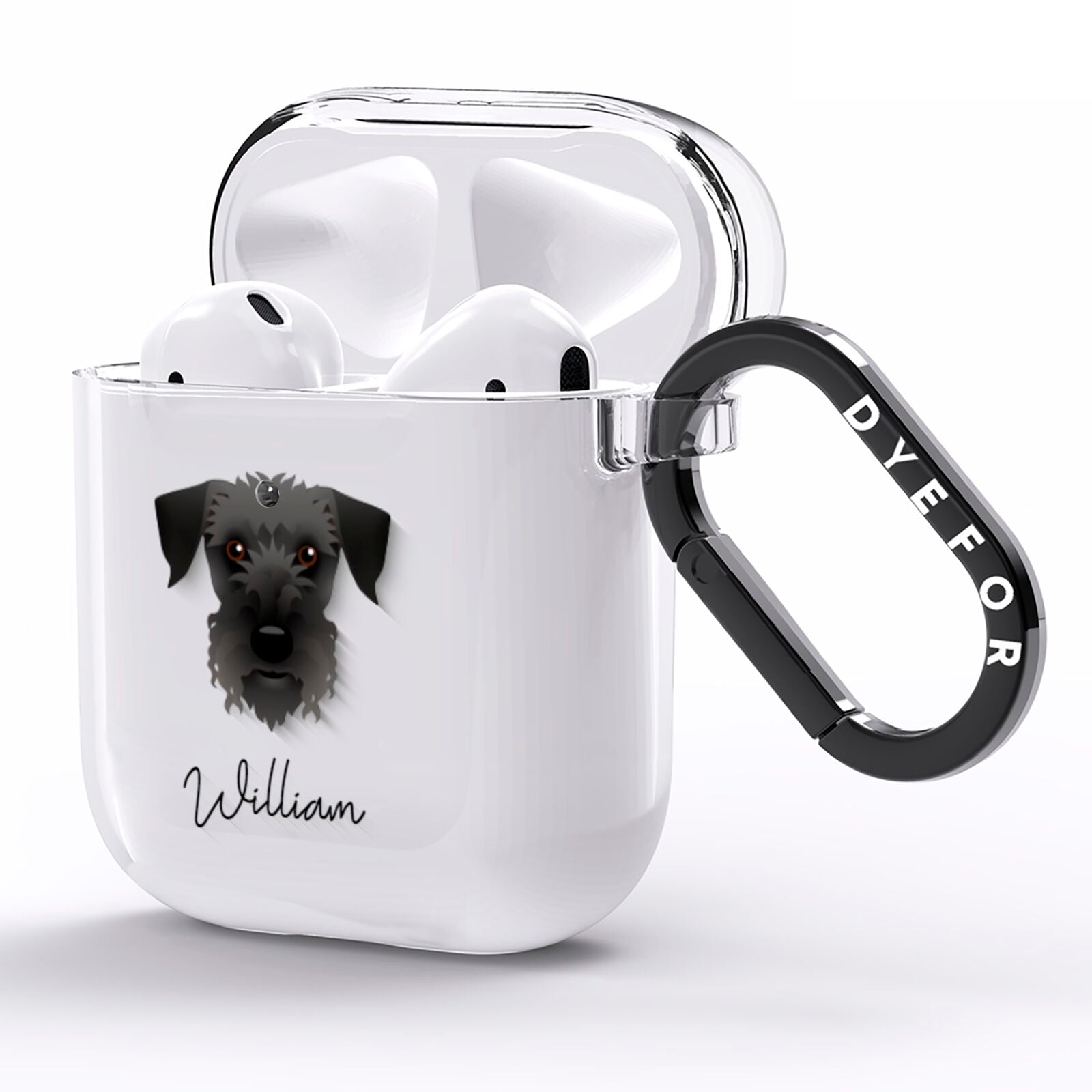 Cesky Terrier Personalised AirPods Clear Case Side Image