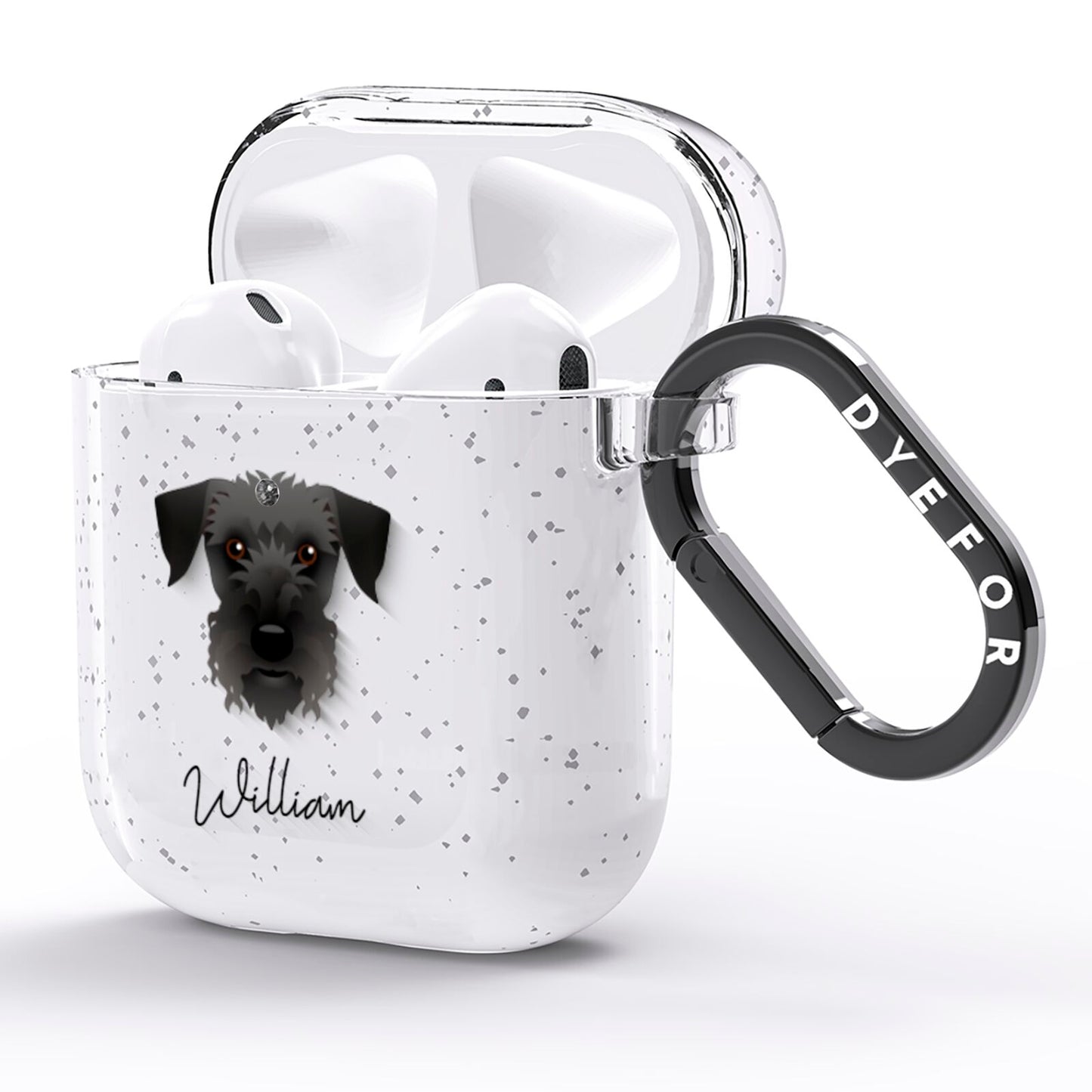 Cesky Terrier Personalised AirPods Glitter Case Side Image