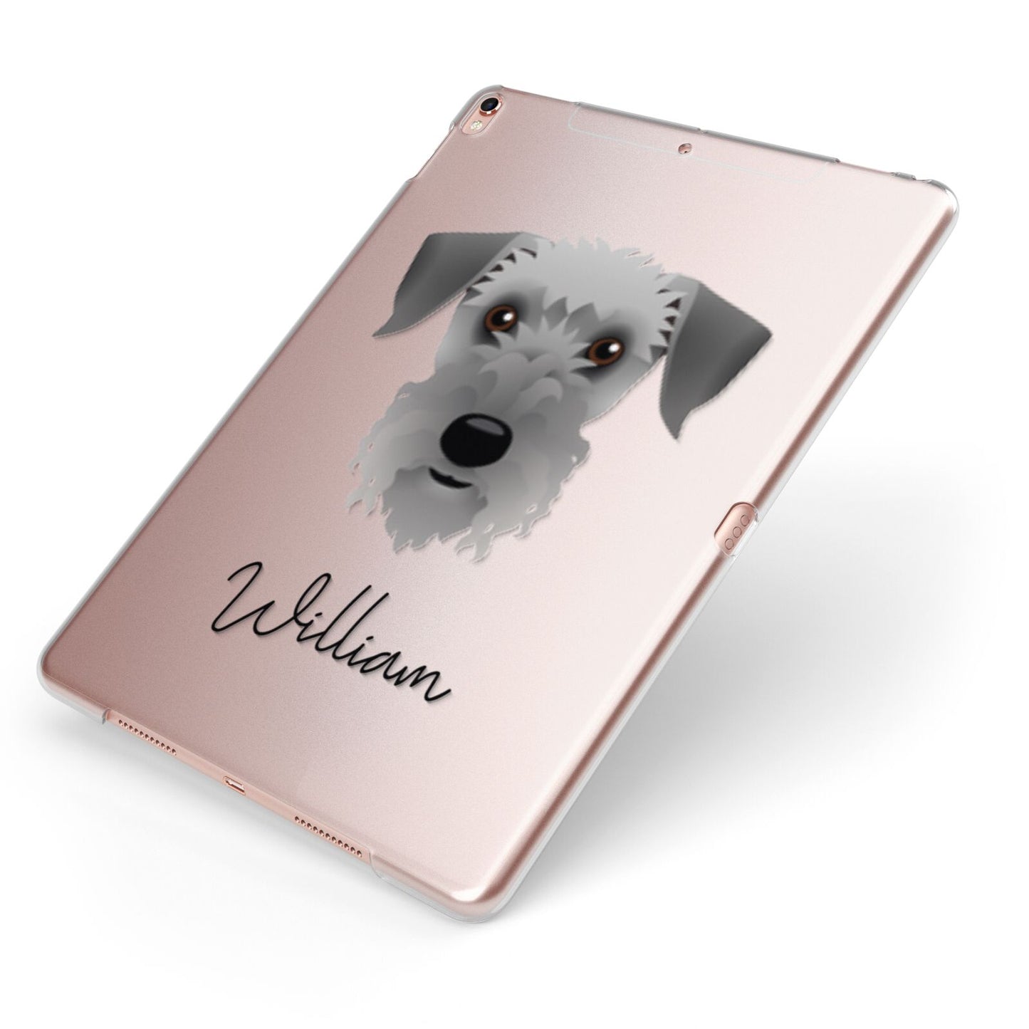 Cesky Terrier Personalised Apple iPad Case on Rose Gold iPad Side View