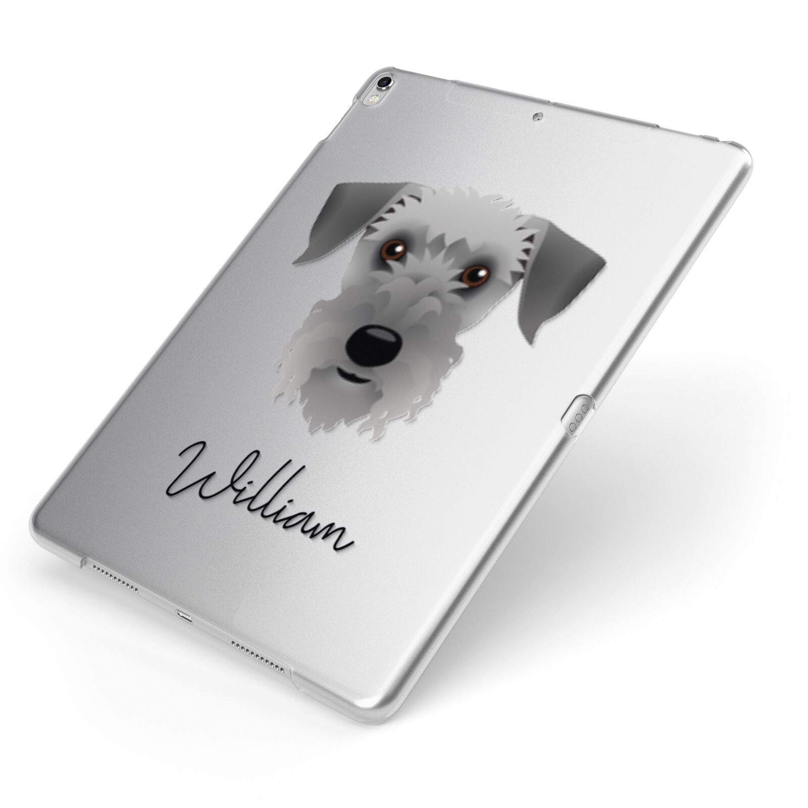 Cesky Terrier Personalised Apple iPad Case on Silver iPad Side View