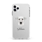Cesky Terrier Personalised Apple iPhone 11 Pro Max in Silver with White Impact Case