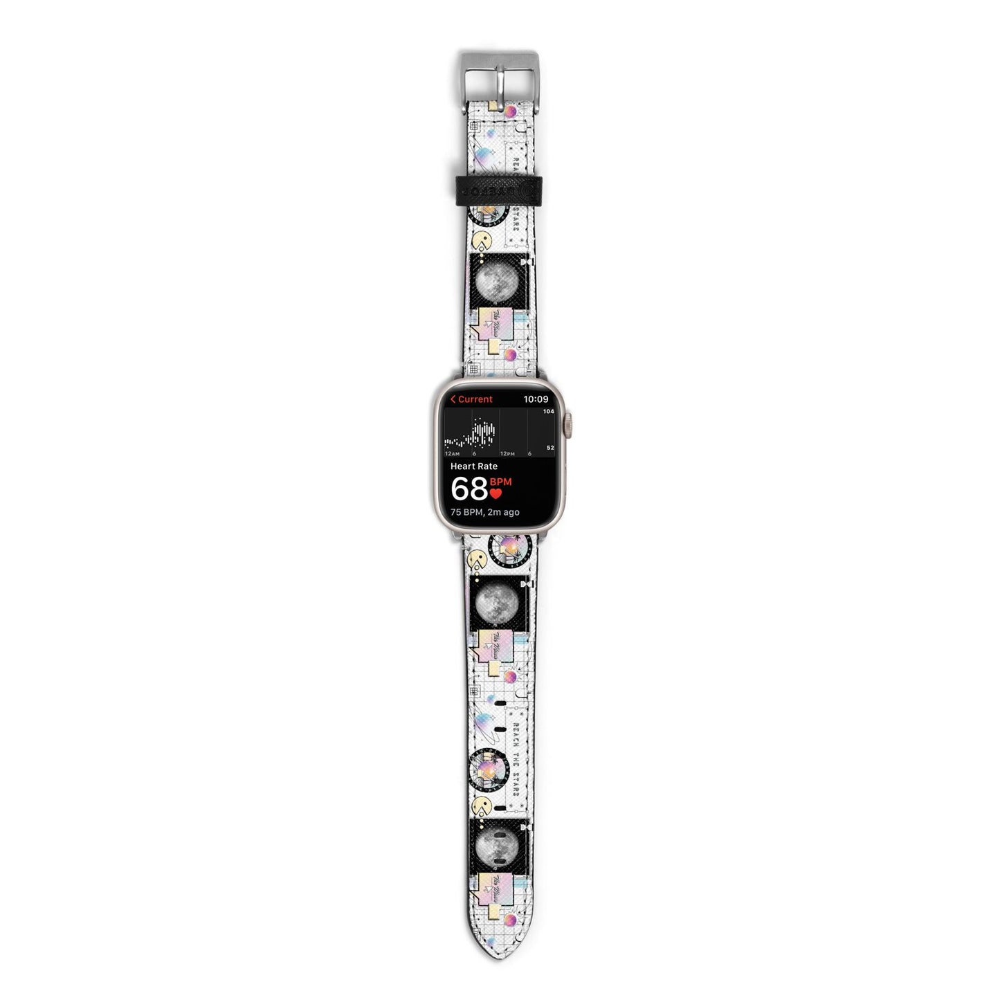 Chase The Moon Apple Watch Strap Size 38mm with Silver Hardware