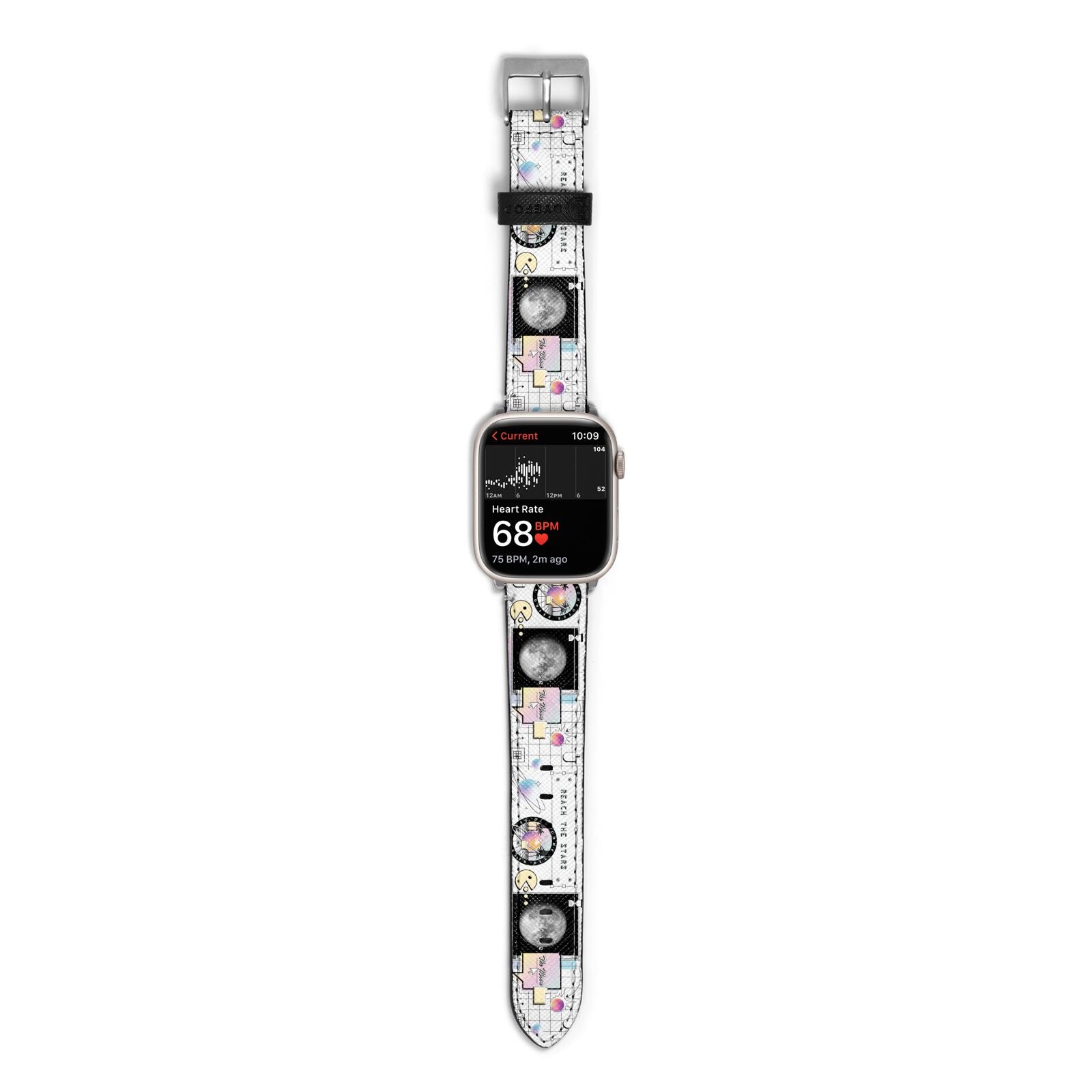 Chase The Moon Apple Watch Strap Size 38mm with Silver Hardware