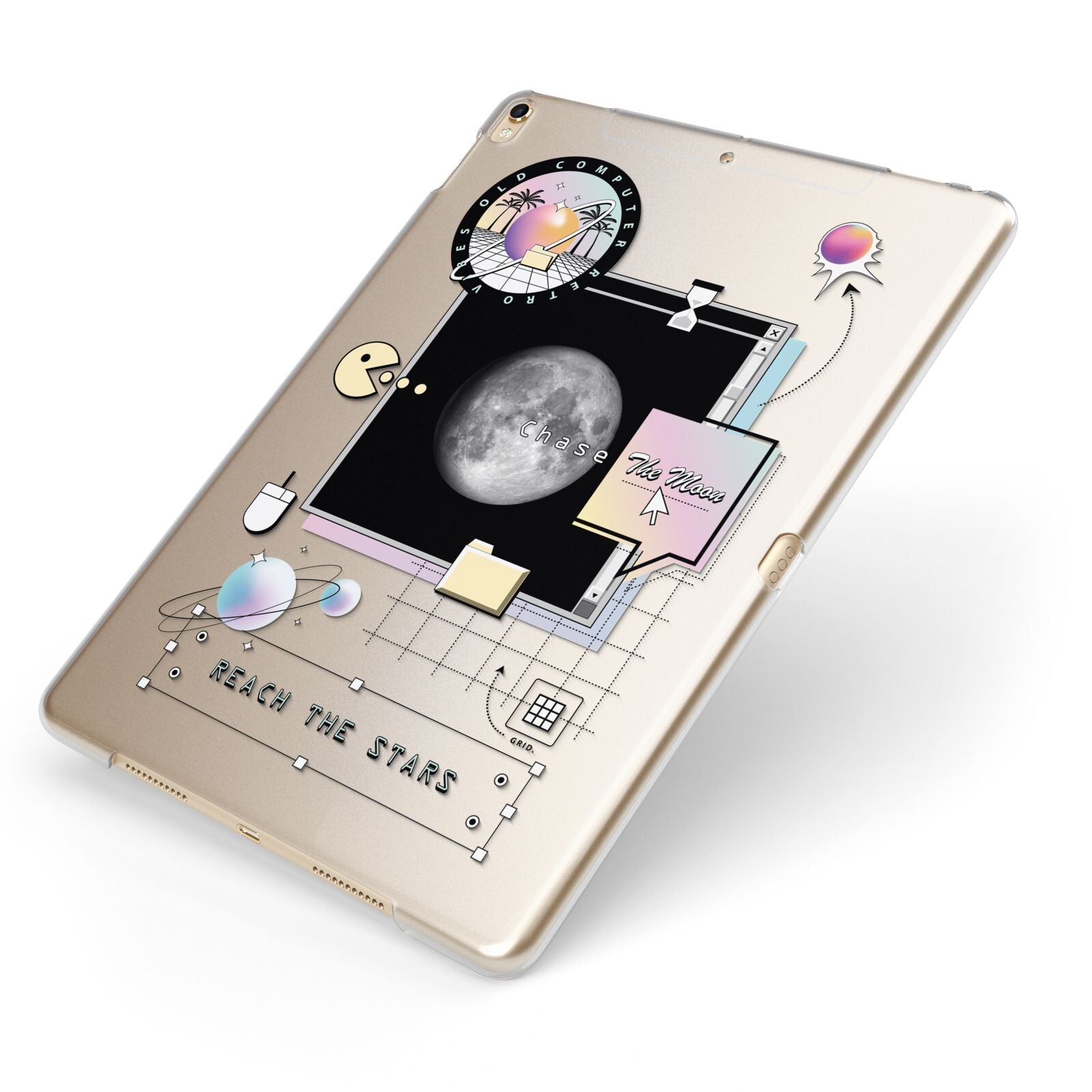 Chase The Moon Apple iPad Case on Gold iPad Side View