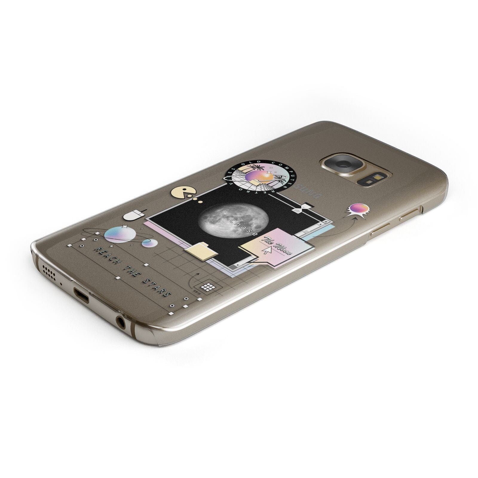 Chase The Moon Protective Samsung Galaxy Case Angled Image