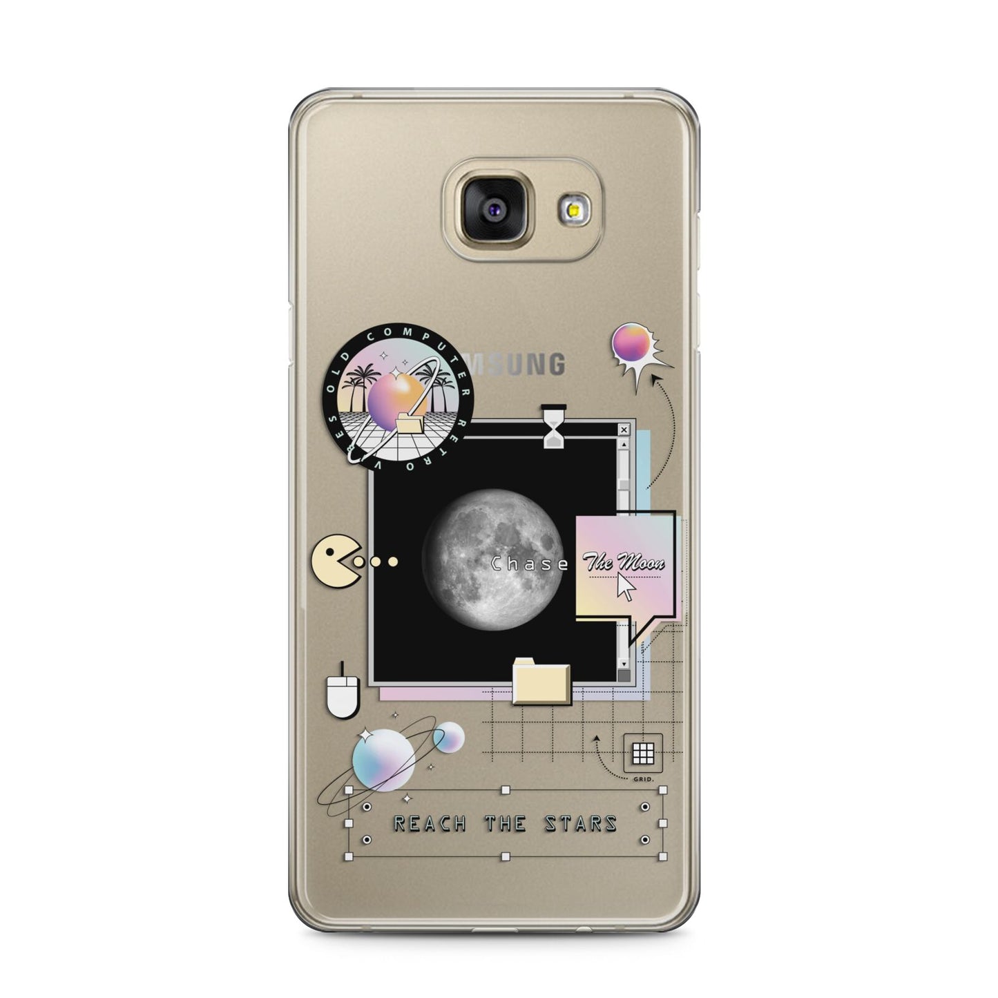 Chase The Moon Samsung Galaxy A5 2016 Case on gold phone