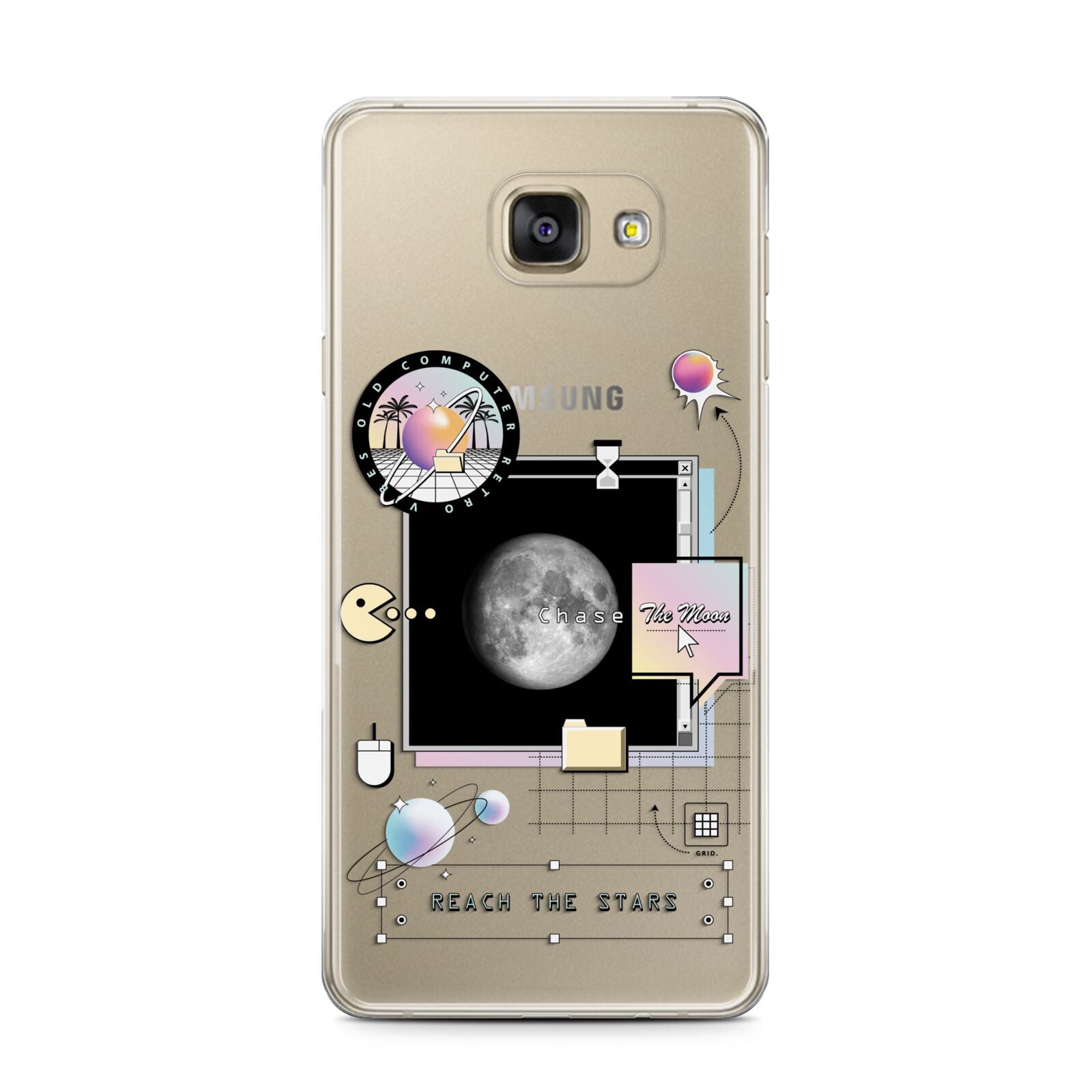 Chase The Moon Samsung Galaxy A7 2016 Case on gold phone