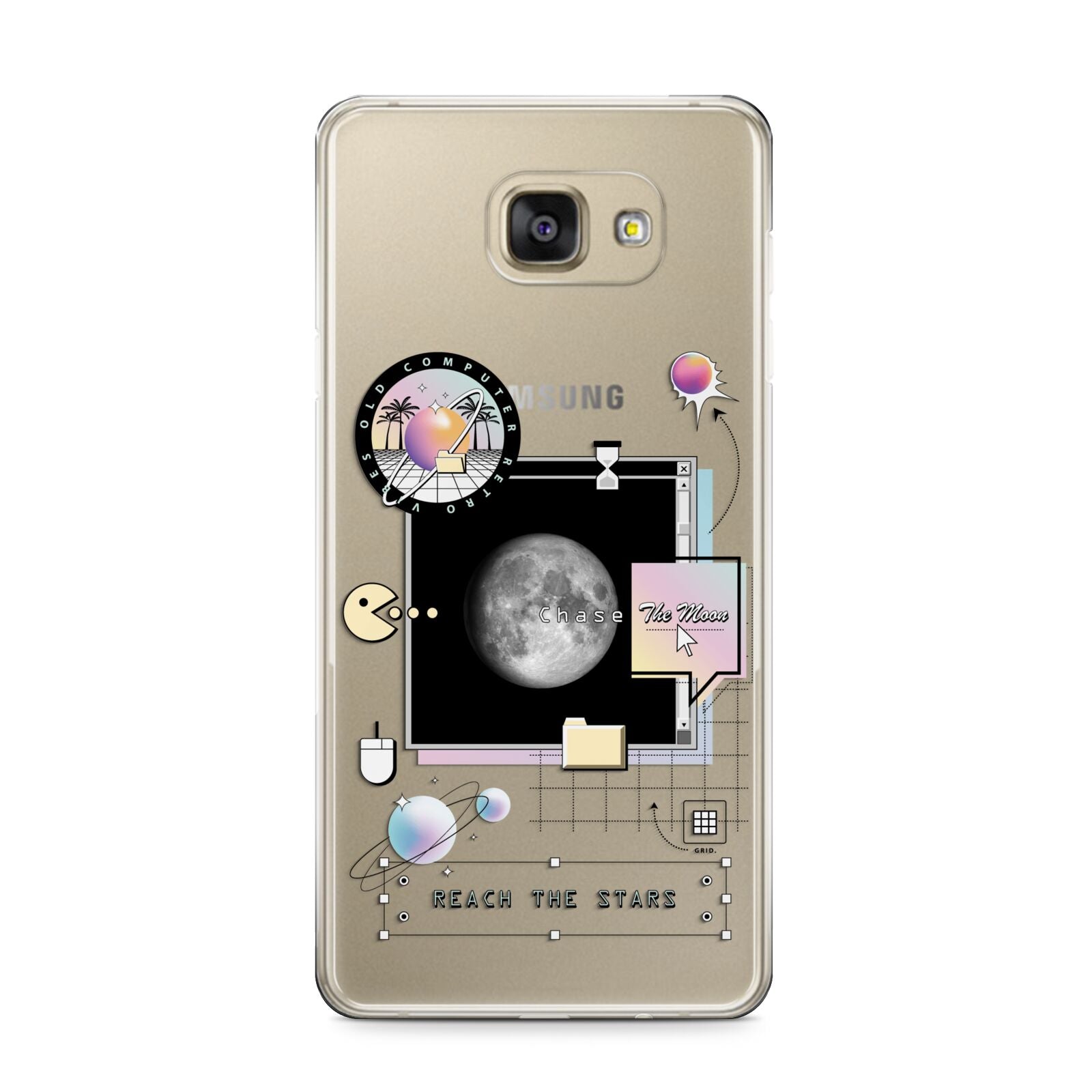 Chase The Moon Samsung Galaxy A9 2016 Case on gold phone