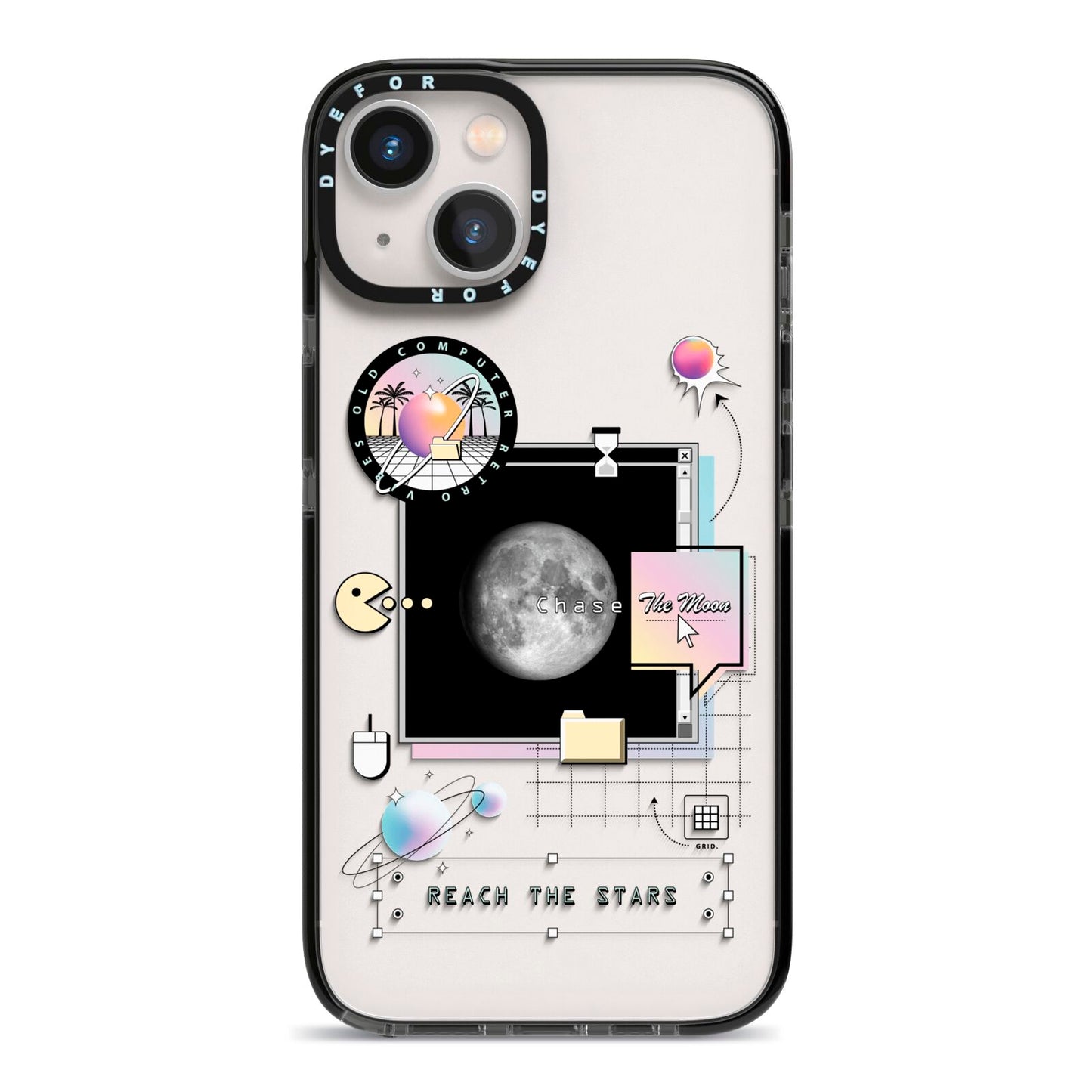 Chase The Moon iPhone 13 Black Impact Case on Silver phone