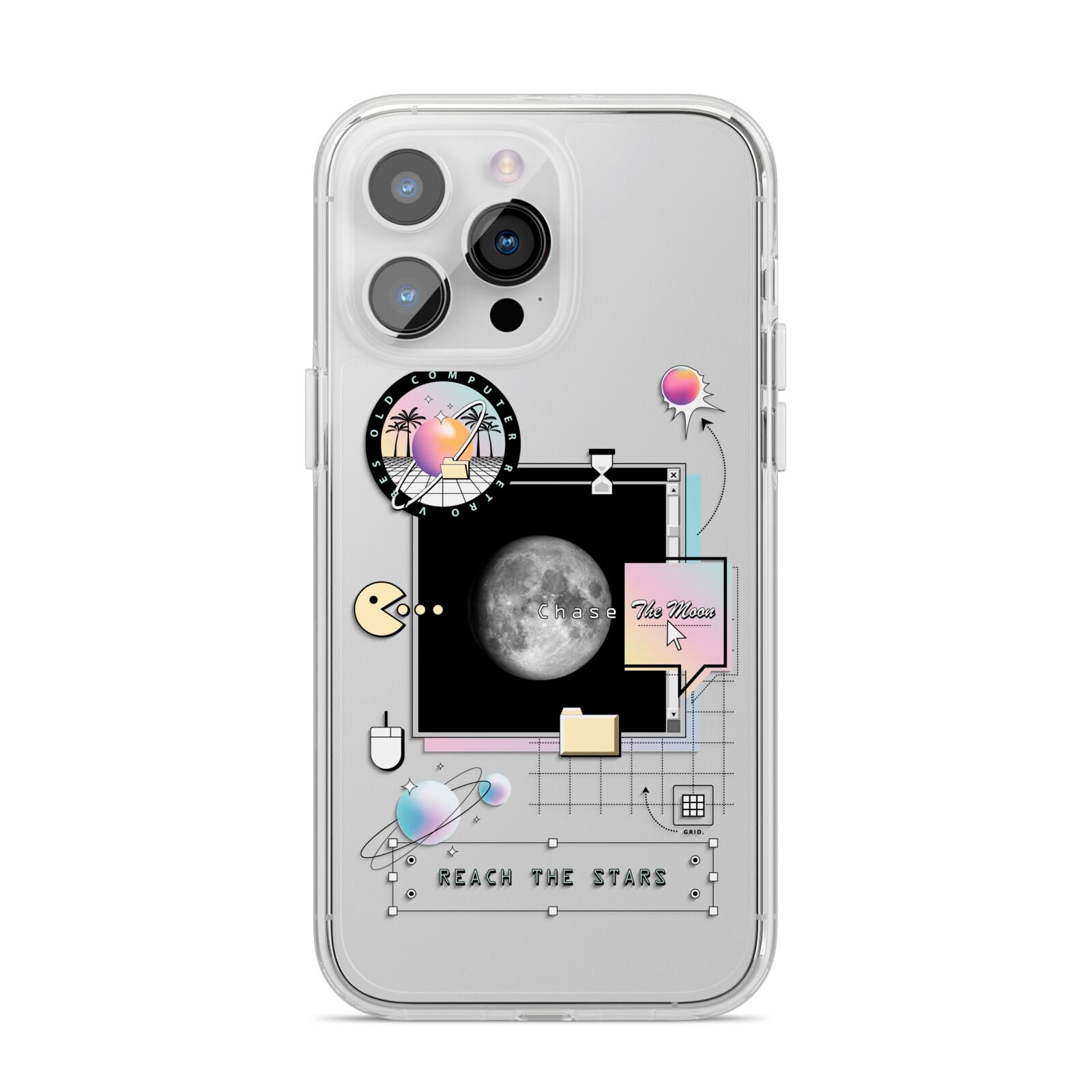 Chase The Moon iPhone 14 Pro Max Clear Tough Case Silver