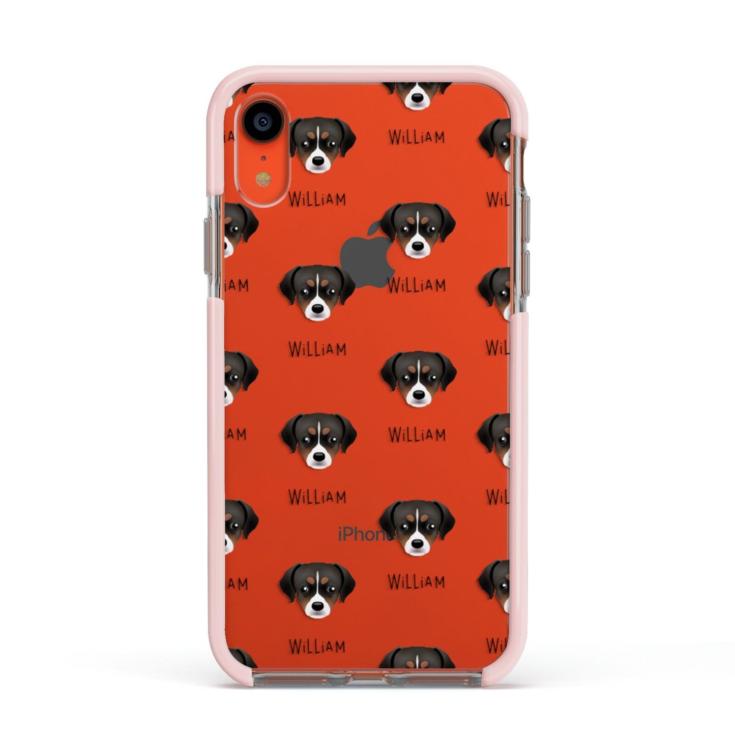 Cheagle Icon with Name Apple iPhone XR Impact Case Pink Edge on Coral Phone