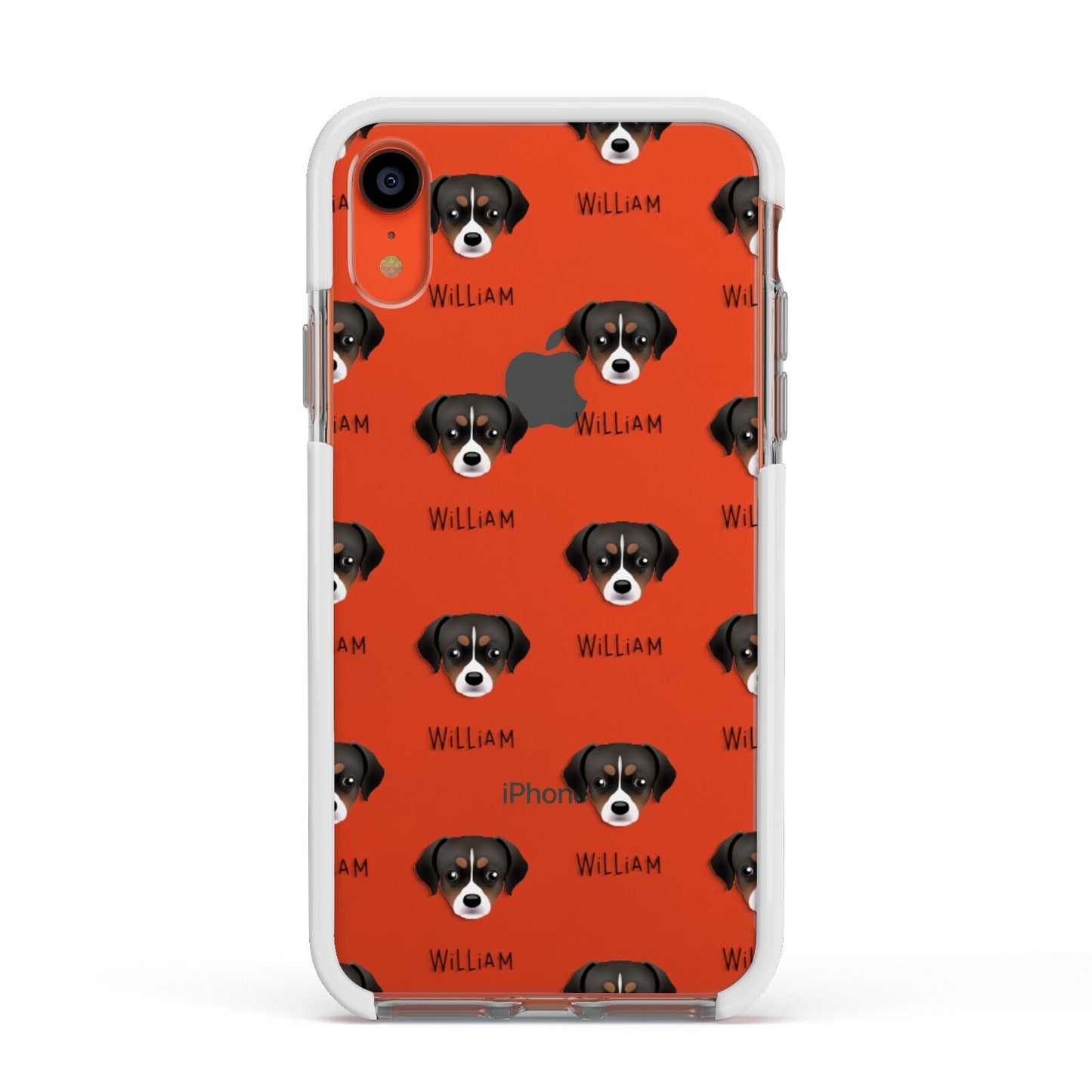 Cheagle Icon with Name Apple iPhone XR Impact Case White Edge on Coral Phone