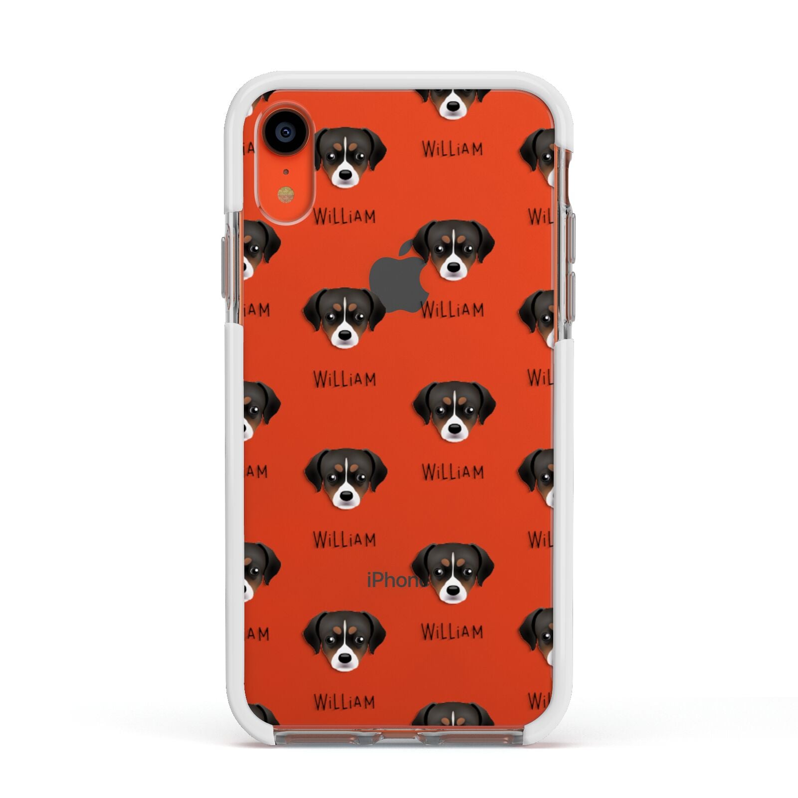 Cheagle Icon with Name Apple iPhone XR Impact Case White Edge on Coral Phone