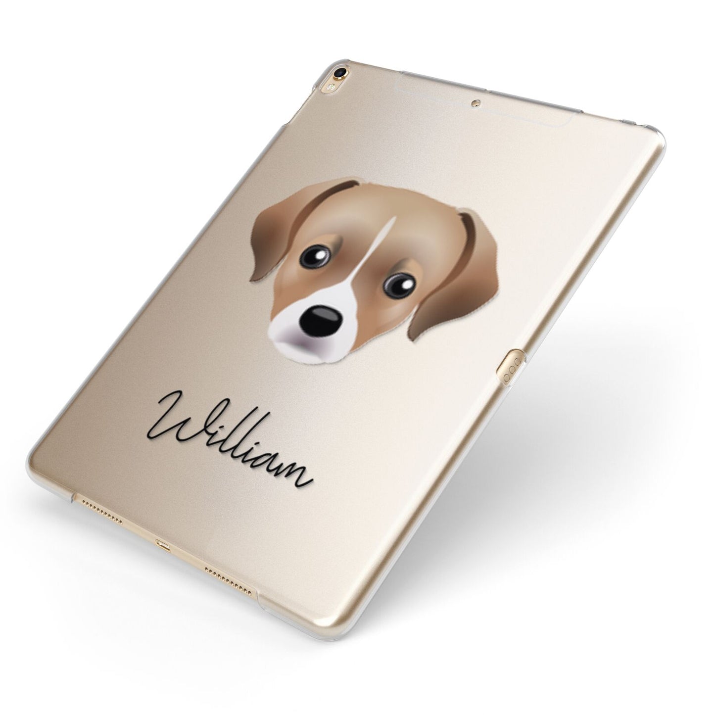 Cheagle Personalised Apple iPad Case on Gold iPad Side View