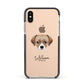Cheagle Personalised Apple iPhone Xs Impact Case Black Edge on Gold Phone