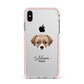 Cheagle Personalised Apple iPhone Xs Max Impact Case Pink Edge on Silver Phone