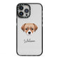 Cheagle Personalised iPhone 13 Pro Max Black Impact Case on Silver phone