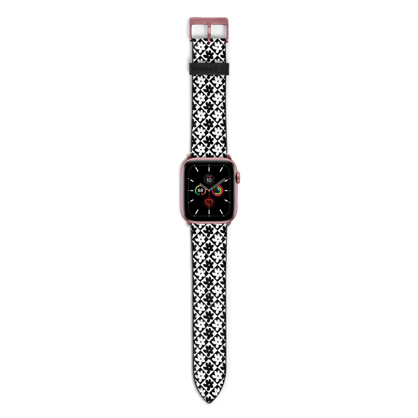 Check Flower Apple Watch Strap with Rose Gold Hardware