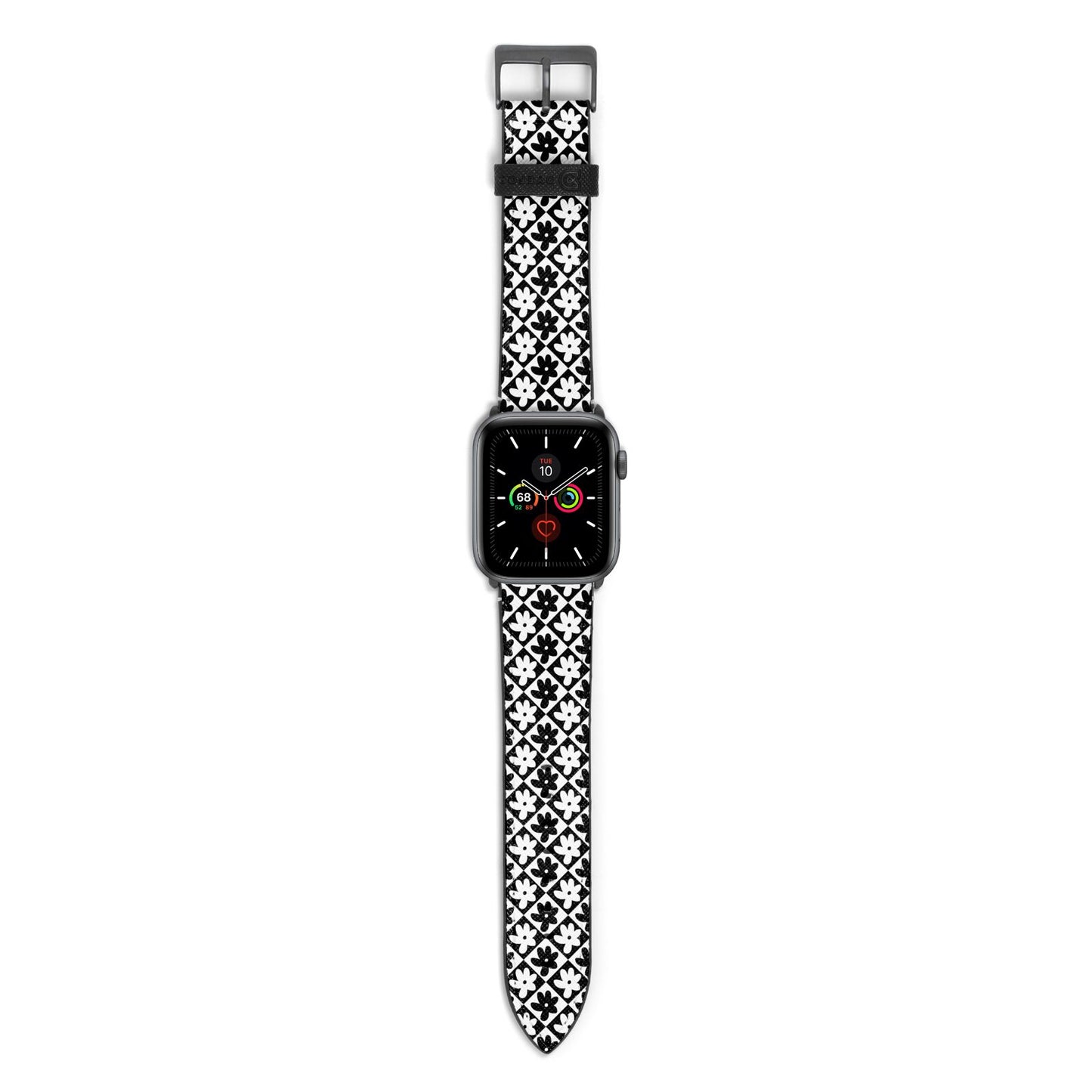 Check Flower Apple Watch Strap with Space Grey Hardware