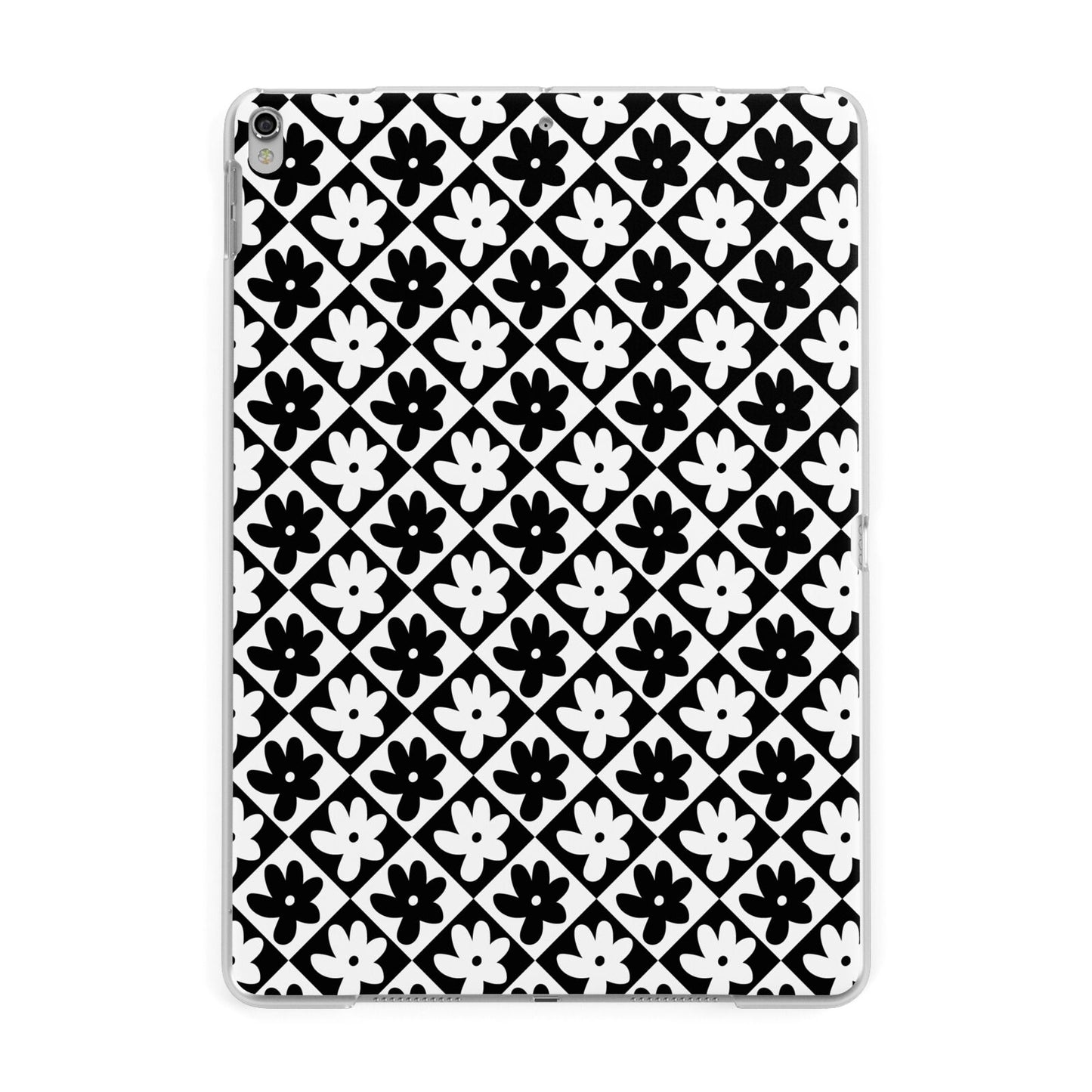 Check Flower Apple iPad Silver Case