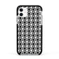 Check Flower Apple iPhone 11 in White with Black Impact Case