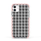 Check Flower Apple iPhone 11 in White with Pink Impact Case