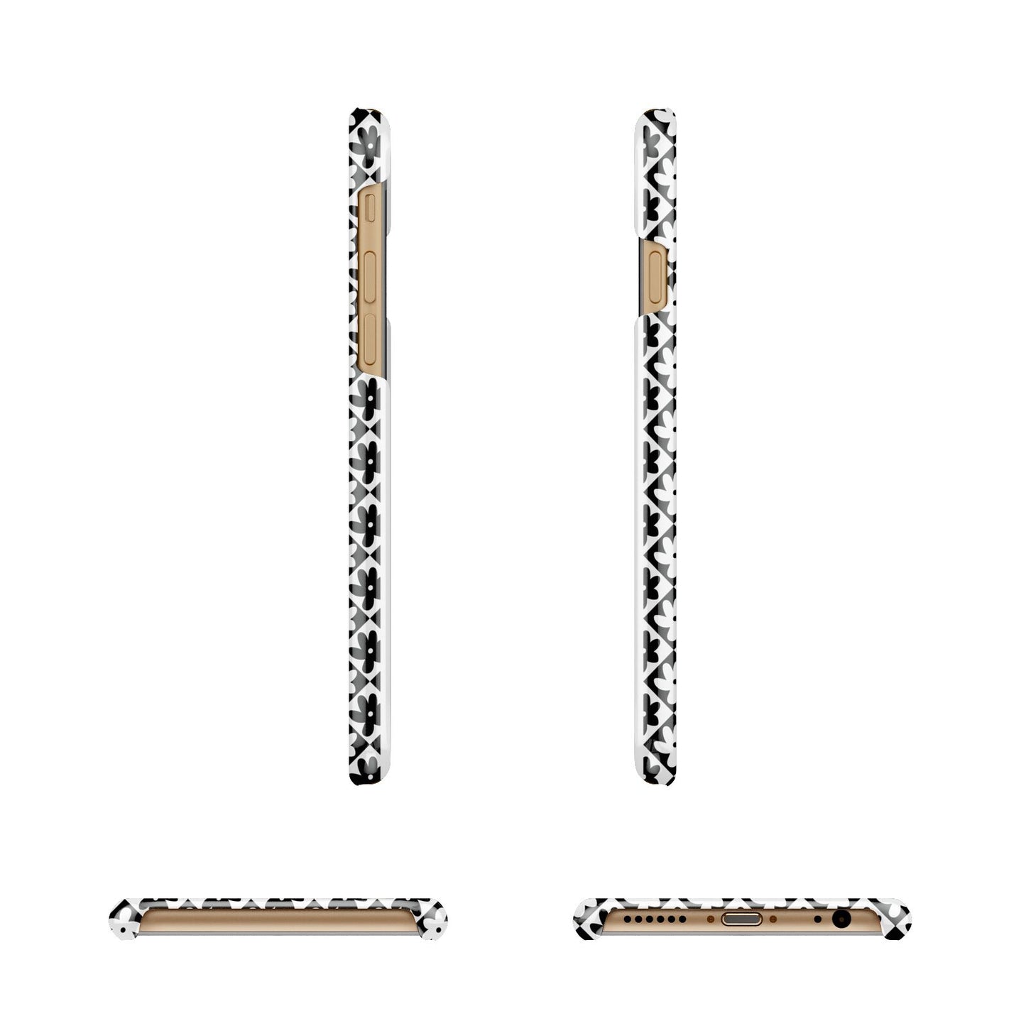 Check Flower Apple iPhone 6 3D Wrap Snap Case Angled Images