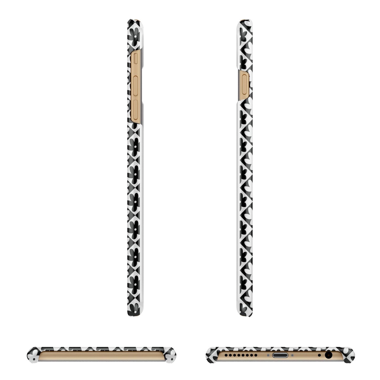 Check Flower Apple iPhone 6 Plus 3D Wrap Snap Case Angled Images