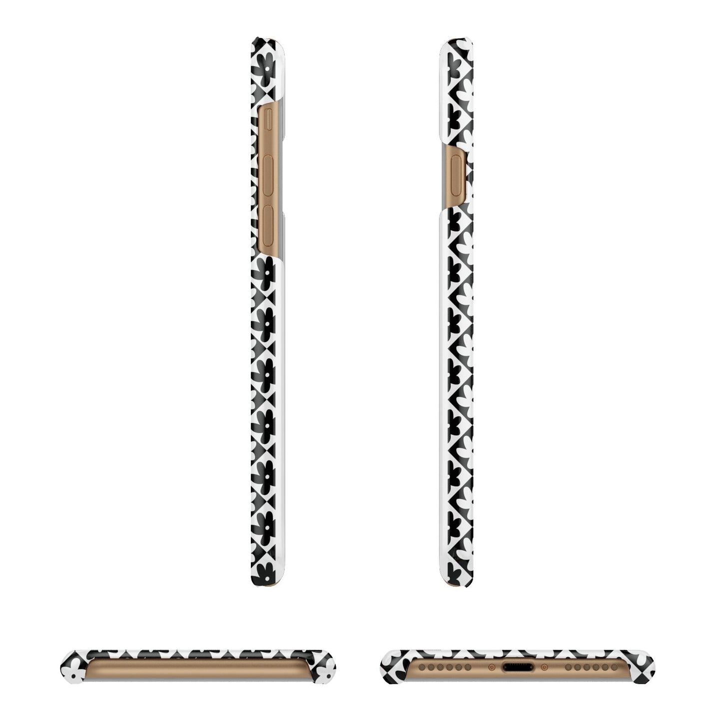 Check Flower Apple iPhone 7 8 3D Wrap Snap Case Angled Images