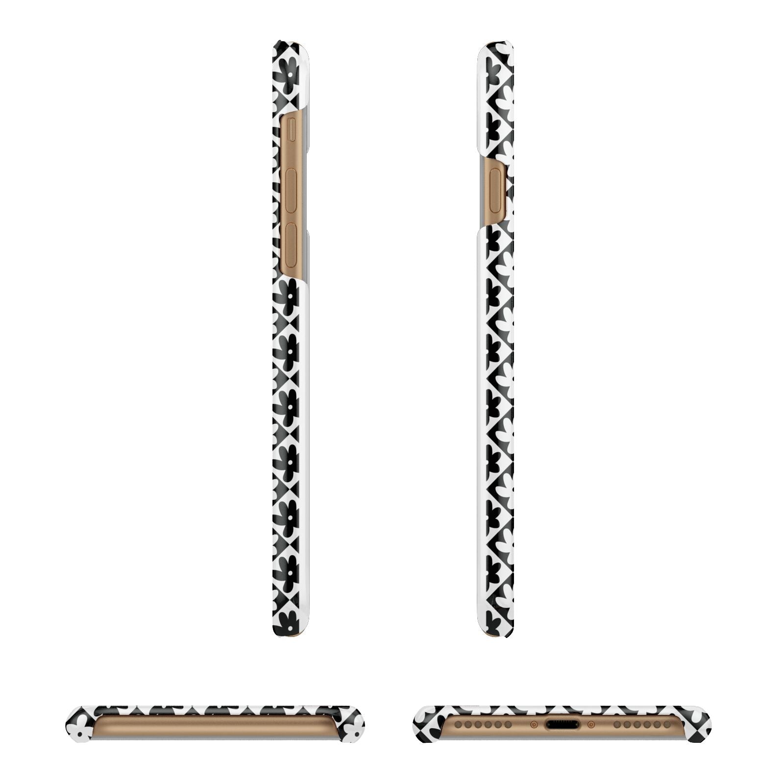 Check Flower Apple iPhone 7 8 3D Wrap Snap Case Angled Images