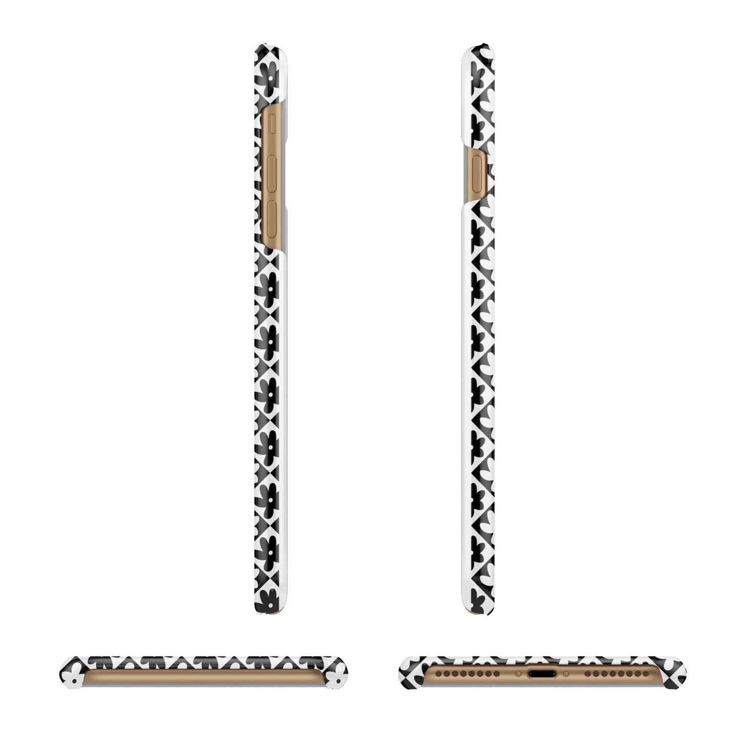 Check Flower Apple iPhone 7 Plus 3D Wrap Snap Case Angled Images