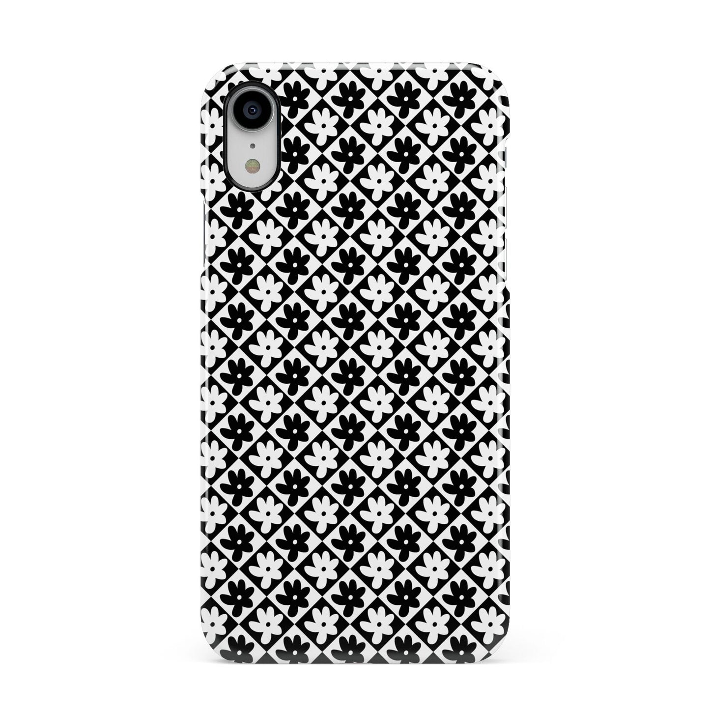 Check Flower Apple iPhone XR White 3D Snap Case