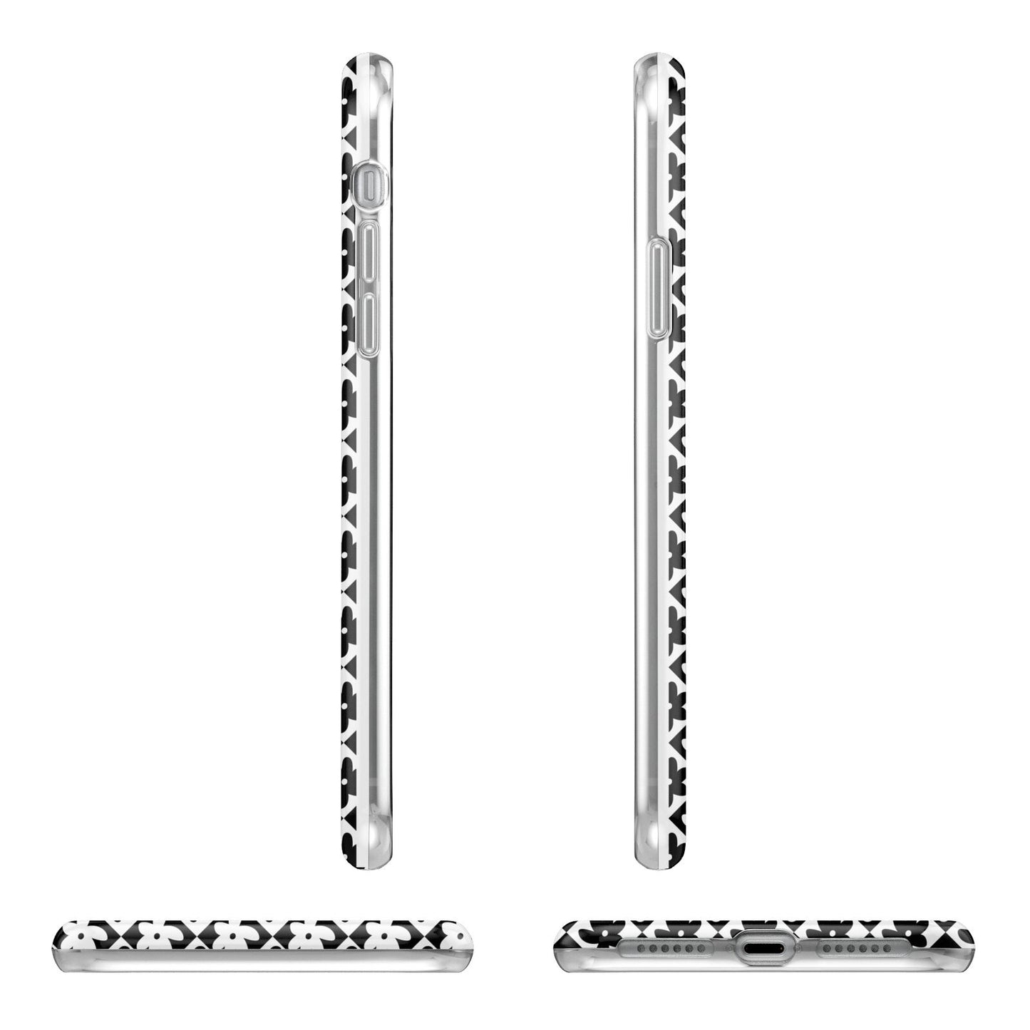 Check Flower Apple iPhone XR in White with 3D Wrap Tough Case Alternative Image Angles