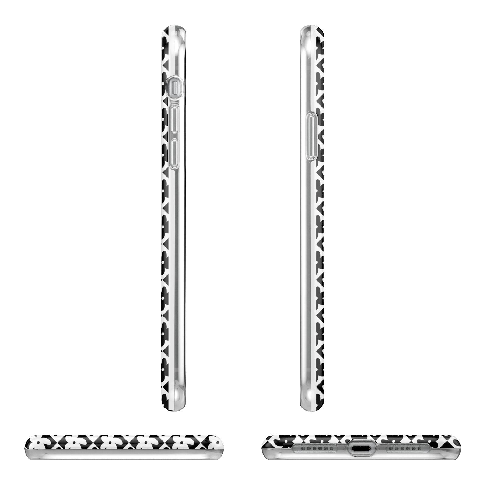 Check Flower Apple iPhone XR in White with 3D Wrap Tough Case Alternative Image Angles