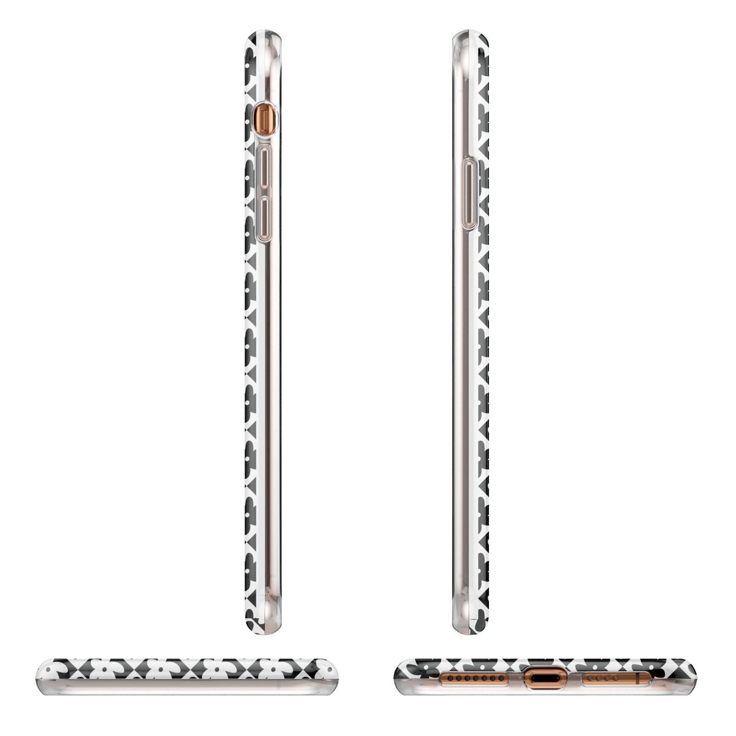 Check Flower Apple iPhone XS Max 3D Wrap Tough Case Alternative Image Angles