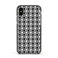 Check Flower Apple iPhone Xs Impact Case Black Edge on Black Phone