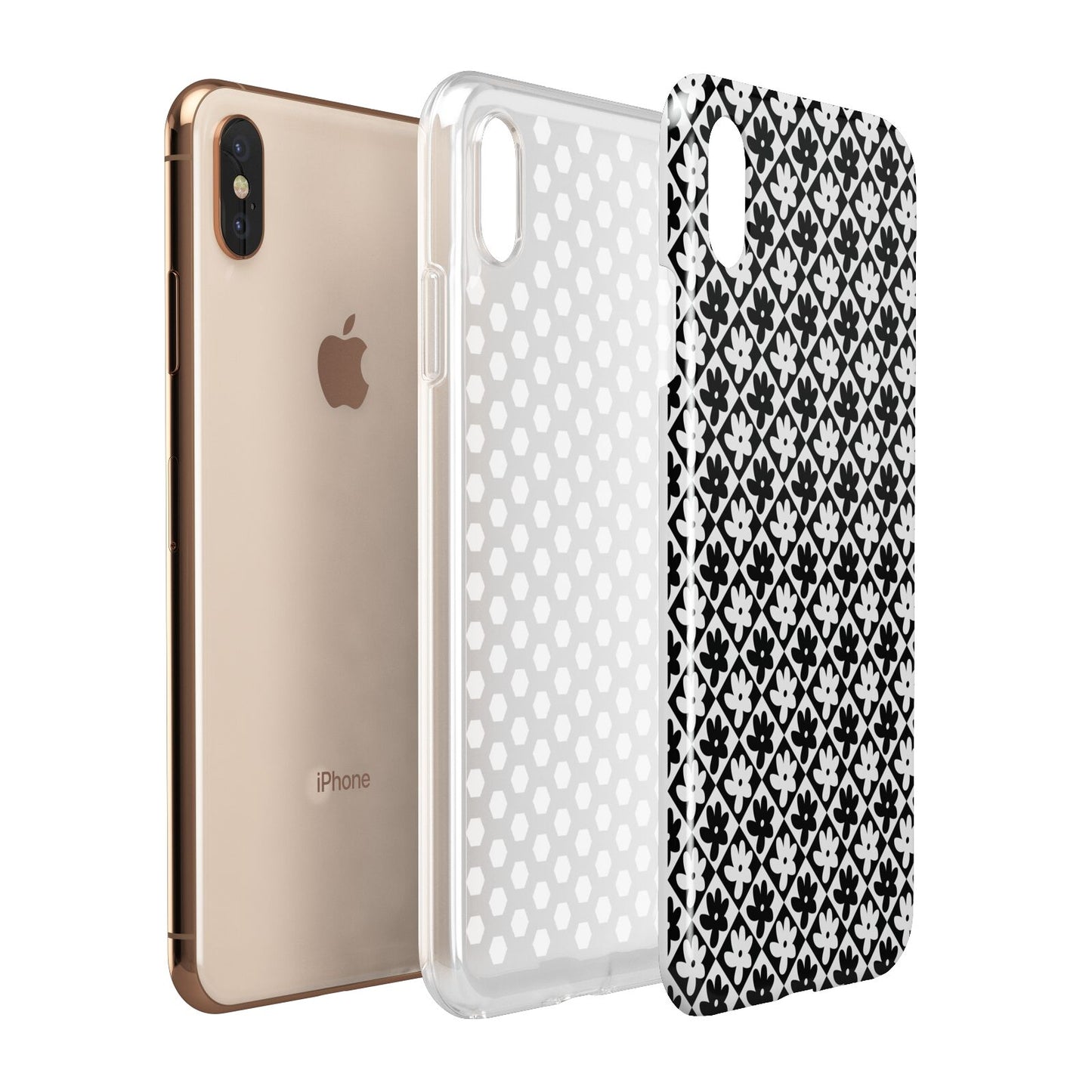 Check Flower Apple iPhone Xs Max 3D Tough Case Expanded View