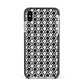 Check Flower Apple iPhone Xs Max Impact Case Black Edge on Silver Phone
