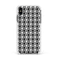 Check Flower Apple iPhone Xs Max Impact Case White Edge on Black Phone