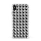 Check Flower Apple iPhone Xs Max Impact Case White Edge on Silver Phone