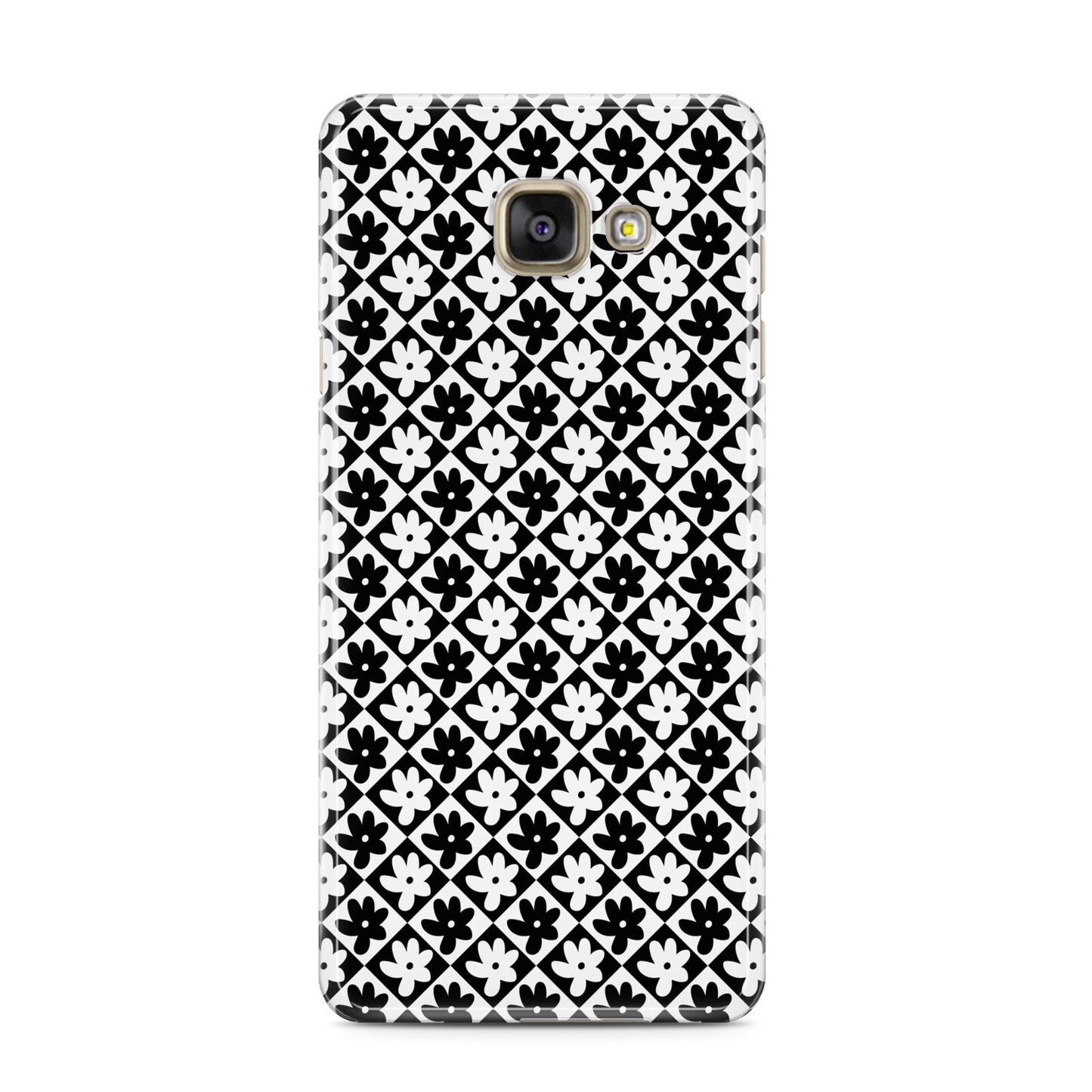 Check Flower Samsung Galaxy A3 2016 Case on gold phone