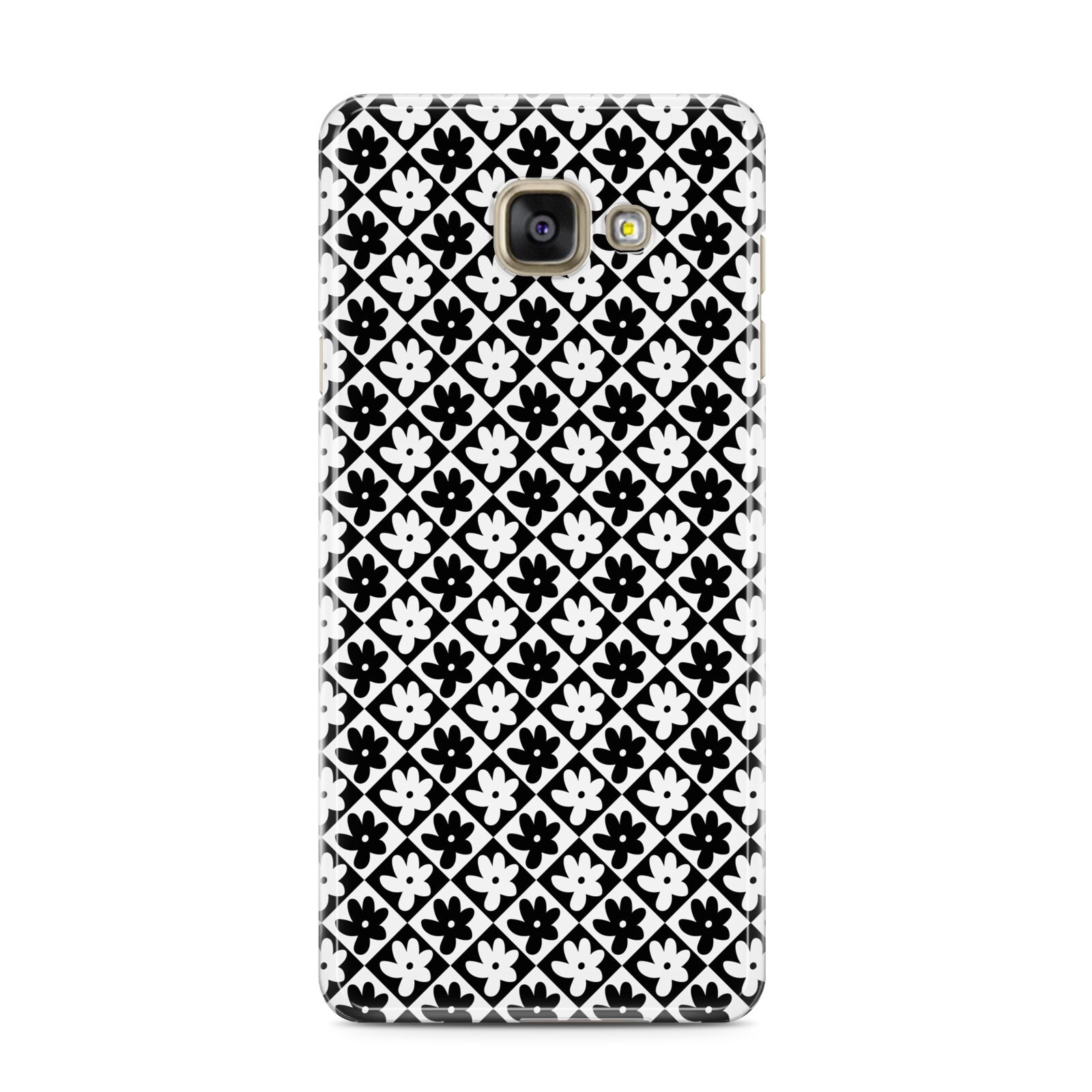 Check Flower Samsung Galaxy A3 2016 Case on gold phone