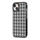 Check Flower iPhone 13 Black Impact Case Side Angle on Silver phone