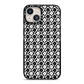 Check Flower iPhone 13 Black Impact Case on Silver phone