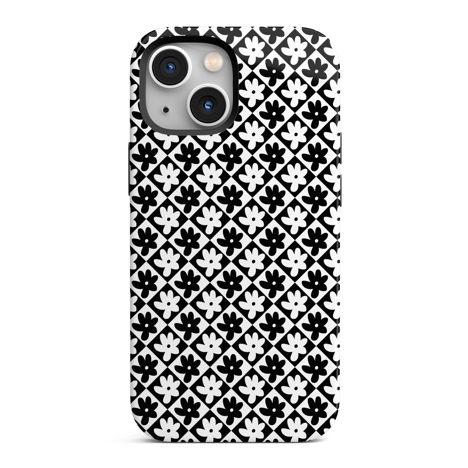 Check Flower iPhone 13 Mini Full Wrap 3D Tough Case