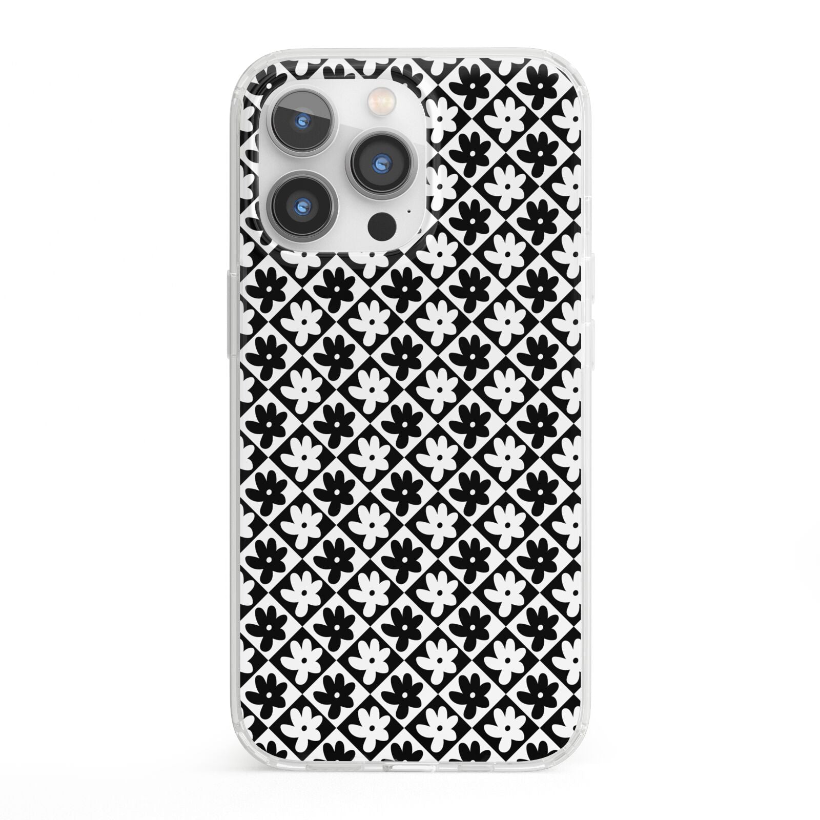 Check Flower iPhone 13 Pro Clear Bumper Case