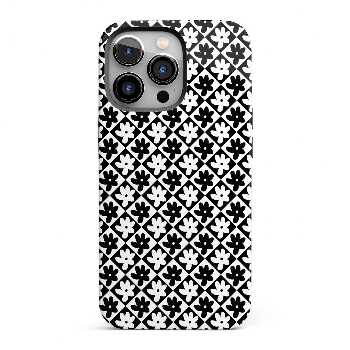 Check Flower iPhone 13 Pro Full Wrap 3D Tough Case
